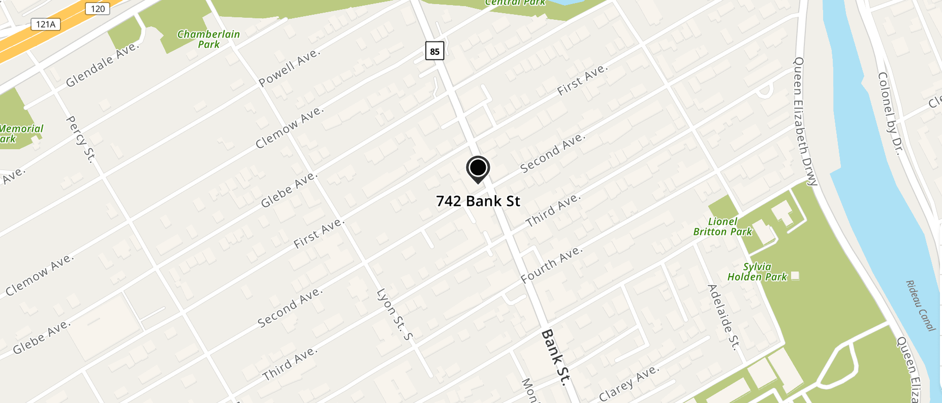 Map - 742 Bank Street Ottawa